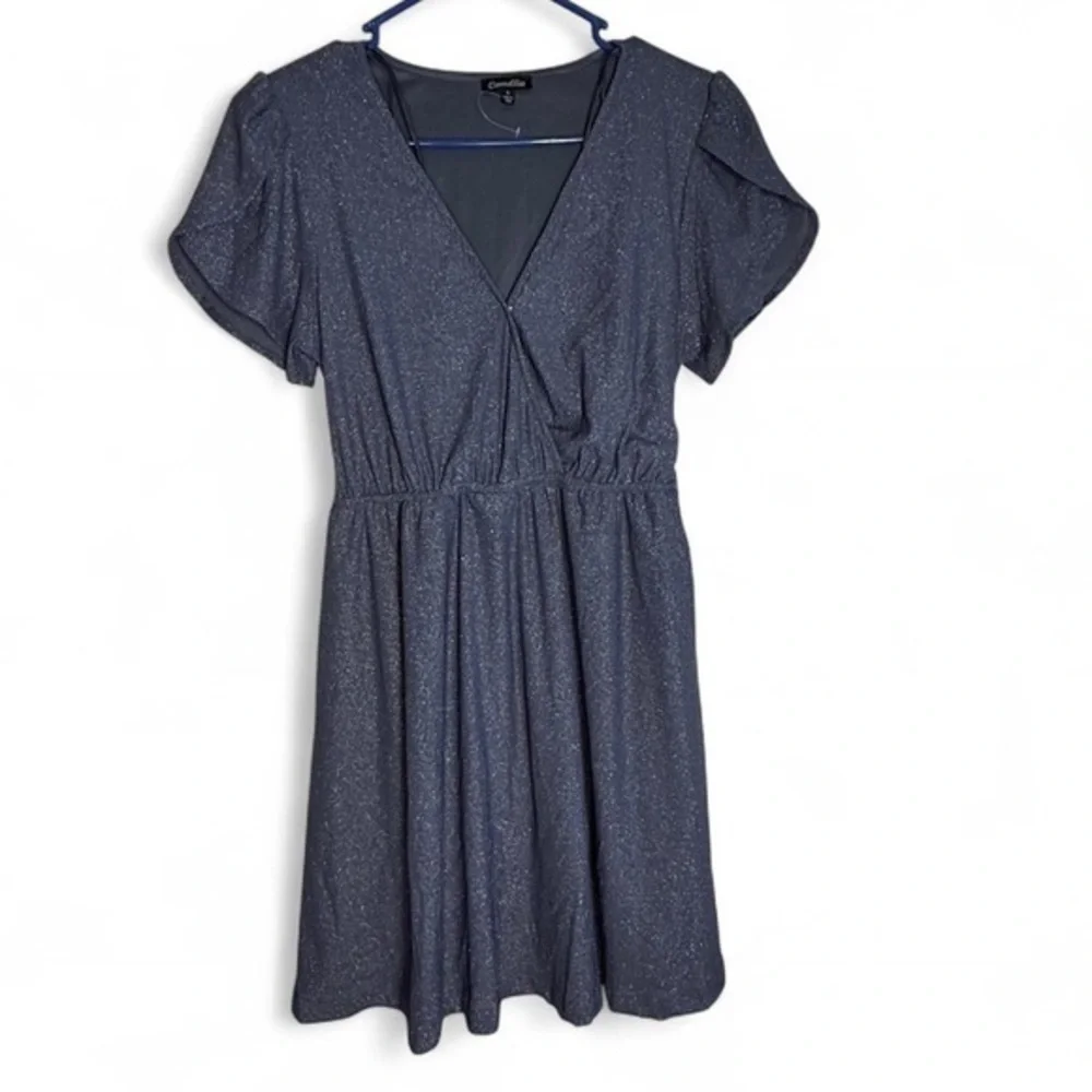 Camellia Elegant Navy Blue Dress